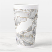 Wit en goudglitteraglaat latte mok (Voorkant)