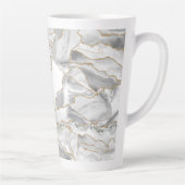 Wit en goudglitteraglaat latte mok (Rechts)