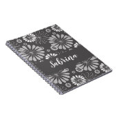 Wit en grijs bloemmotief notitieboek (Rechterzijde)