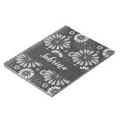 Wit en grijs bloemmotief notitieboek (Linkerzijde)