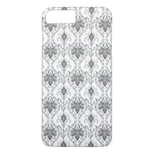 Wit en grijs Damask openwerkpatroon iPhone 8 Plus / 7 Plus Hoesje