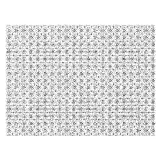 Wit en grijs Damask openwerkpatroon Tafelkleed (Voorkant (Horizontaal))