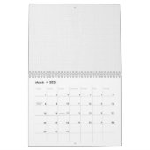 Wit en grijs geometrisch patroon met vergrendeling kalender (Mar 2026)