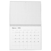 Wit en grijs geometrisch patroon met vergrendeling kalender (Feb 2026)