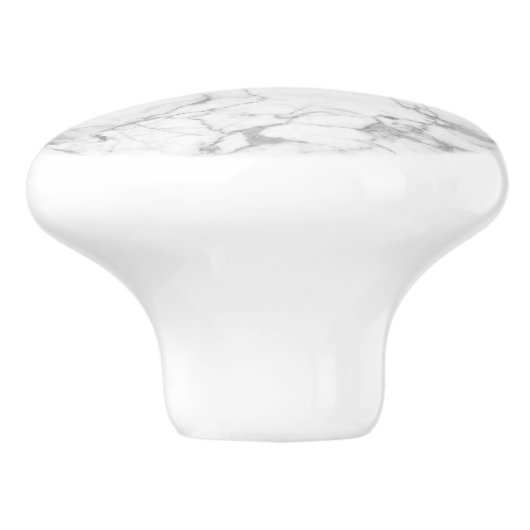Wit en grijs marmer afbeelding keramische knop (Zijkant)