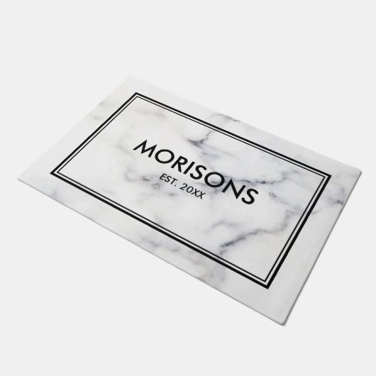 Wit en grijs marmer Stone textuur Deurmat (Schuin)