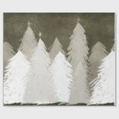 Wit en grijs met sneeuw bedekte pijnbomen Chalkboa Cadeaupapier (Vlak)