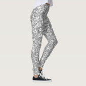 Wit en grijs mozaïek glitter leggings (Rechts)