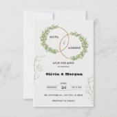 Wit en Groen Eenvoudige Save The Date Uitnodiging (Voorkant)