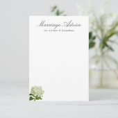 Wit en Groen Hydrangea Huwelijksadvies Informatiekaartje (Staand voorkant)
