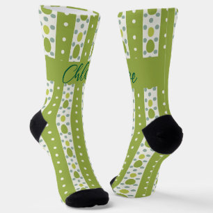wit en groen paaspatroon sokken
