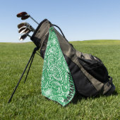 Wit en groen  paisley patroonmonogram golfhanddoek (Groen)