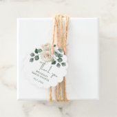 Wit en Groen Roos Dank u Bedankjes Labels (In situ)