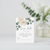 Wit en Groen Roos Luier Raffle Informatiekaartje (Staand voorkant)