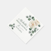 Wit en Groen Roos Servet (Hoek)