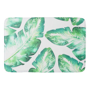 Wit en groen tropisch strandpalmblad chic badmat