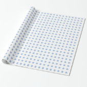 Wit en licht blauw pokdop papier (Uitgerold)
