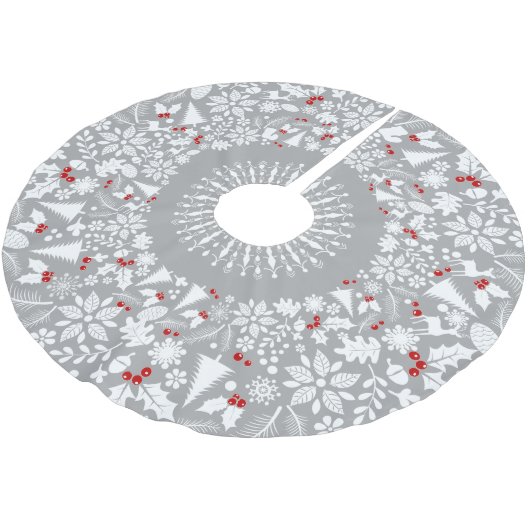 Wit en licht grijs Geometrische kerstkreet Kerstboom Rok (Gekanteld)