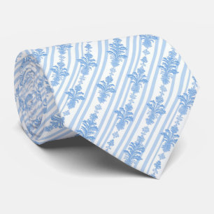 Wit en lichtblauw patroon halsdoek stropdas