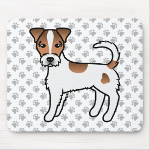 Wit en lichtbruin ruwharige Parson Russell Terrier Muismat