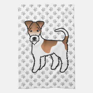 Wit- en lichtbruine draadharige vossen terrier Cut Theedoek