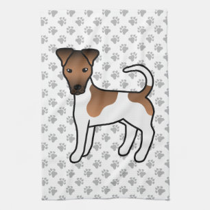 Wit- en lichtbruine Smooth Fox Terrier Schattige C Theedoek