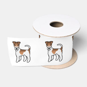 Wit- en lichtbruine Wire Fox Terrier Cute Cartoon Lint