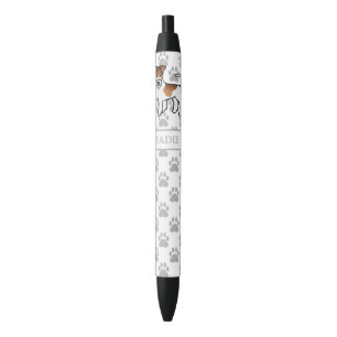 Wit- en lichtbruine Wire Fox Terrier Cute Hond & N Zwarte Inkt Pen