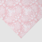 Wit en lichtroze bloemendamast tissuepapier (Detail)