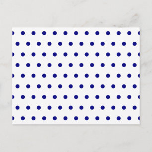 Wit en marineblauwe polka stippen briefkaart