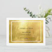 Wit en metallisch goud sparen de Datum Save The Date (Staand voorkant)