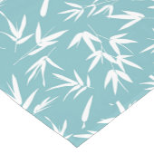 Wit en mintgroen bamboe blad patroon korte tafelloper (Hoek)