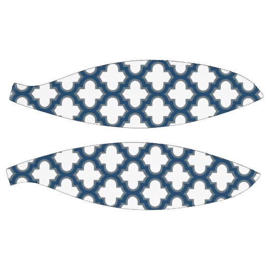 Wit en Navy Blue Trellis, Lattice, Quatrefoil Basketbal (Panelen)