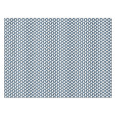 Wit en Navy Blue Trellis, Lattice, Quatrefoil Tafelkleed (Voorkant (Horizontaal))