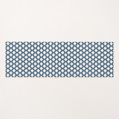Wit en Navy Blue Trellis, Lattice, Quatrefoil Yogamat (Voorkant (horizontaal))