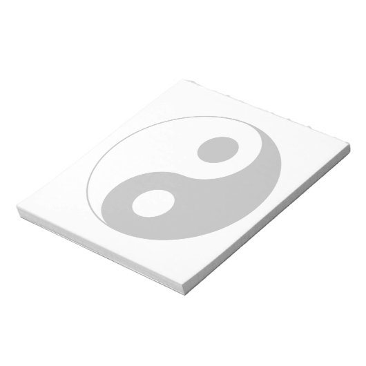 Wit en ondoorzichtig zwart Yin en Yang symbool Notitieblok (Gedraaid)
