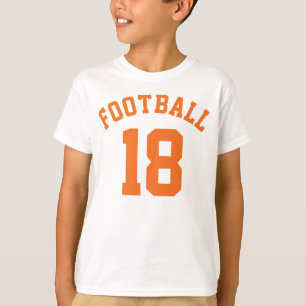 Wit en Oranje Kind   Sport Jersey Design T-shirt