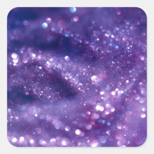 Wit en PAARS GLITTER BOTEK RUIMTEFANTASY SCIENS Vierkante Sticker