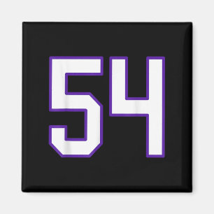 Wit en paars nummer 54 shirt speler uniform # magneet