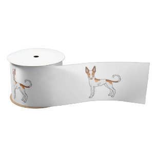 Wit- en rode Ibizan Hound met gladde vacht Cartoon Lint