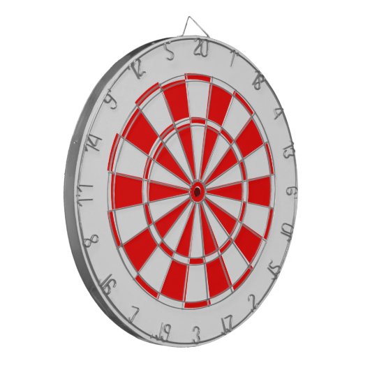 wit en rood dartbord (Voorkant Links)