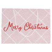 Wit en rood feestelijk patroon groot cadeauzakje (Achterkant)