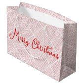 Wit en rood feestelijk patroon groot cadeauzakje (Achterkant Gekanteld)