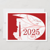 Wit en Rood Man Silhouette 2025 Kaart (Voorkant)