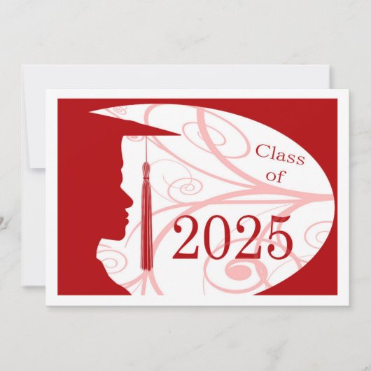 Wit en Rood Man Silhouette 2025 Kaart (Voorkant)