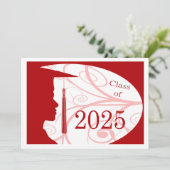 Wit en Rood Man Silhouette 2025 Kaart (Staand voorkant)