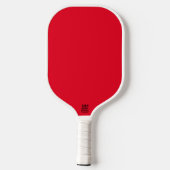 Wit en Rood Minimalistisch Modern Monogram Pickleball Paddle (Achterkant)