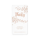 Wit en Roos Gold Polka Dot Custom Favor Label (Voorkant)