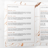 Wit en Roos Goud Marmeren Salon Brochure Drieluik Kaart (Binnenzijde eerst)