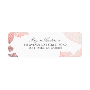 Wit en Roos Gouden bladeren Herfst bruiloft Etiket